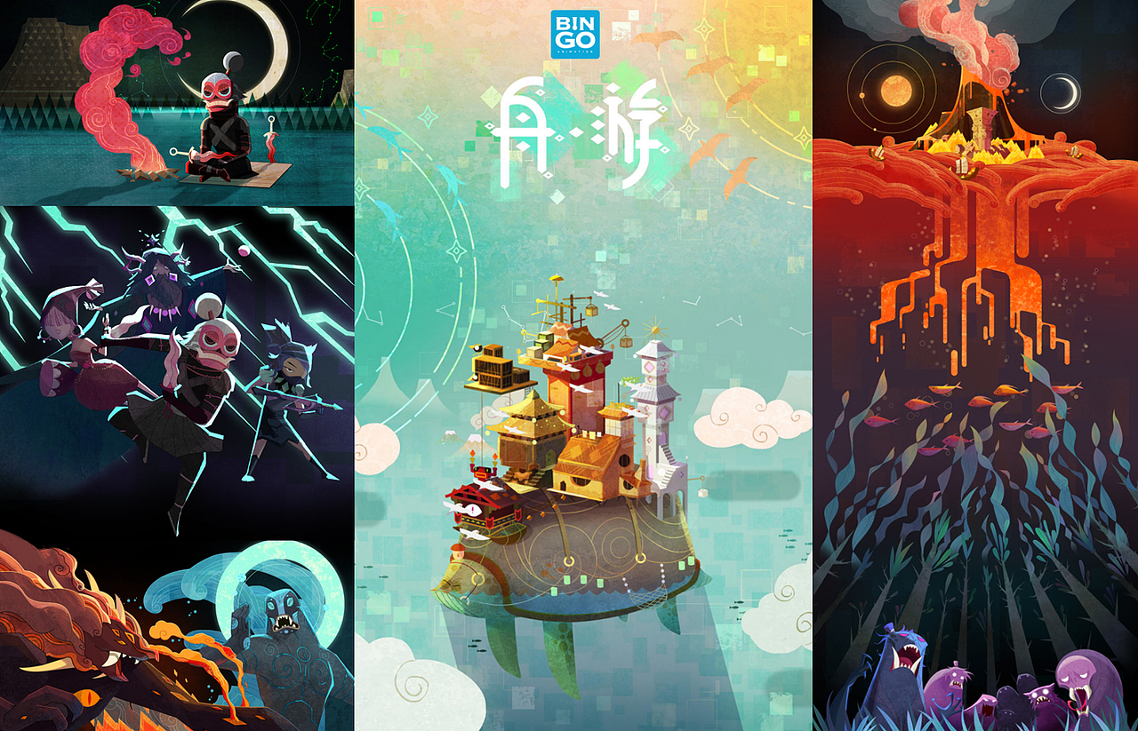 手游《舟游》片头动态漫画（图ZMjAxOTI5NjI4） - 设定/分镜 - 站酷设计师BINGO缤格动画原创素材 - 站酷ZCOOL