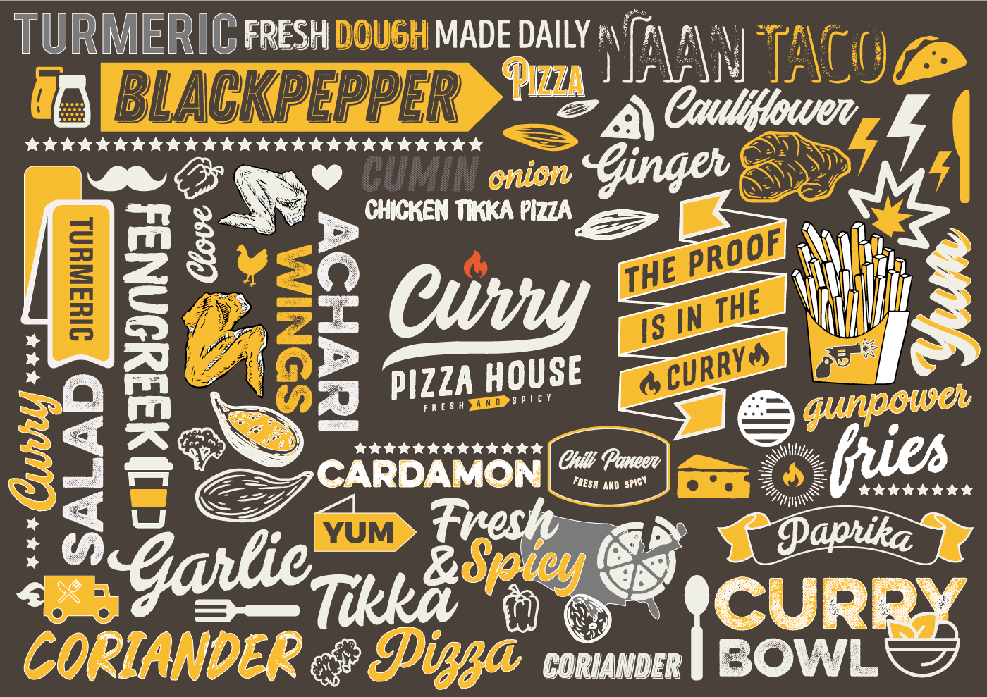 Curry Pizza House Indian Restaurant Branding