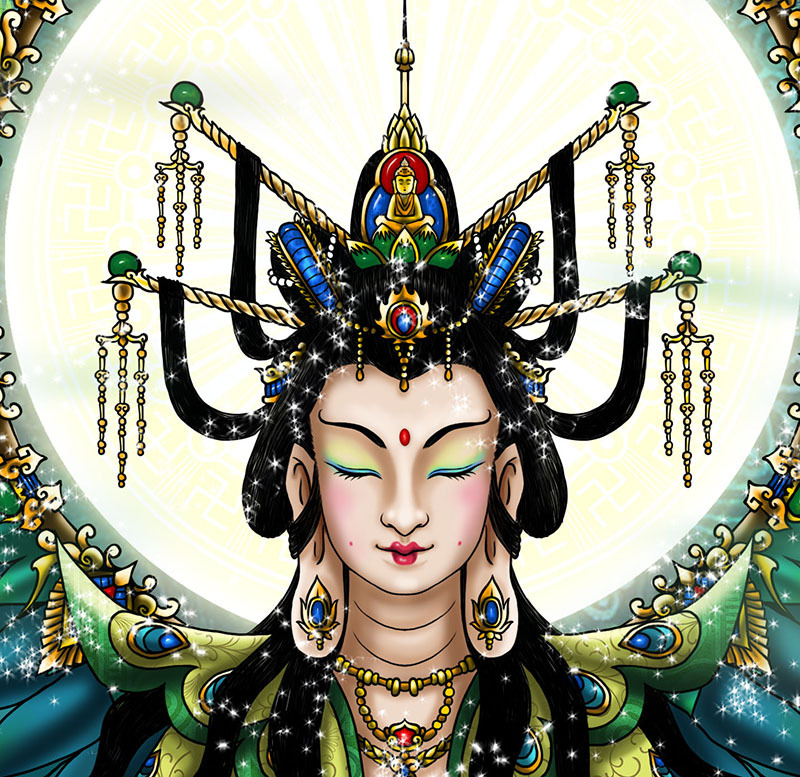 西游记人物普--佛母 孔雀大明王菩萨