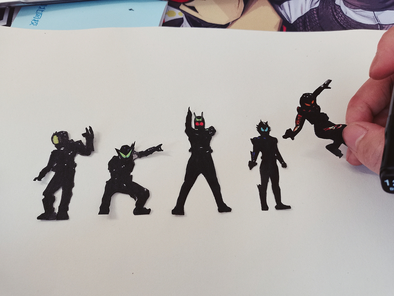 假面骑士01 OP剪影手绘（图ZMjQzNTY2NzMy） - 艺术插画 - 站酷设计师这里臭魚原创素材 - 站酷ZCOOL