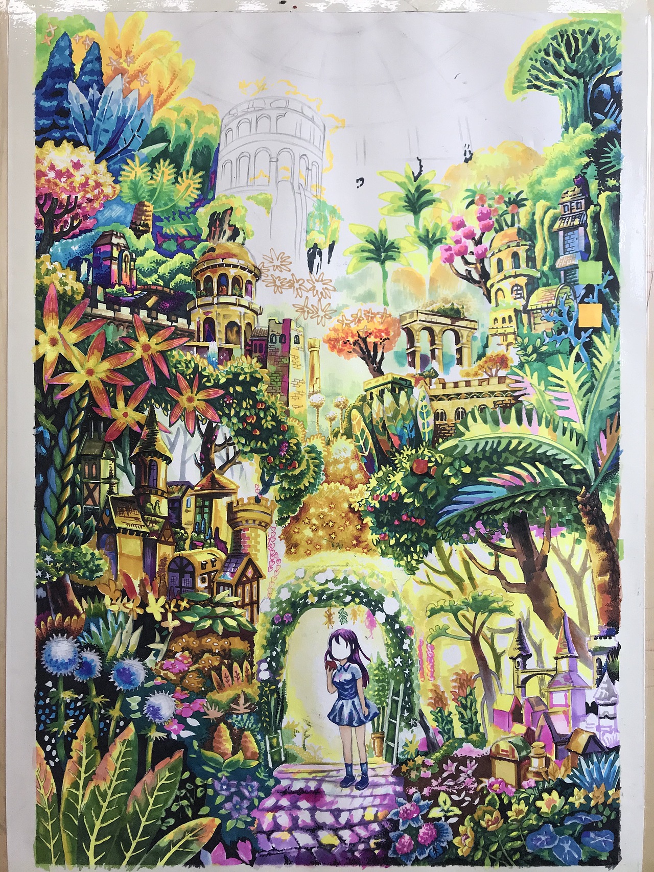 绿野仙踪作品画家杨瑞以马克笔为媒材徒手混色绘