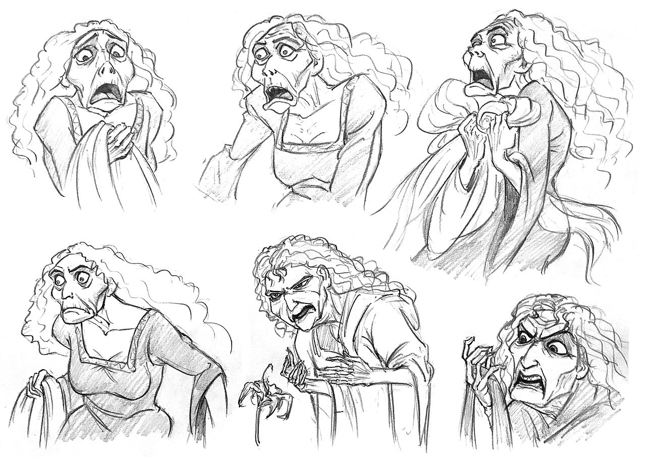 《长发公主》里的老太婆（图ZMTc5MDU0ODc2） - 单幅漫画 - 站酷设计师庄子腾原创素材 - 站酷ZCOOL