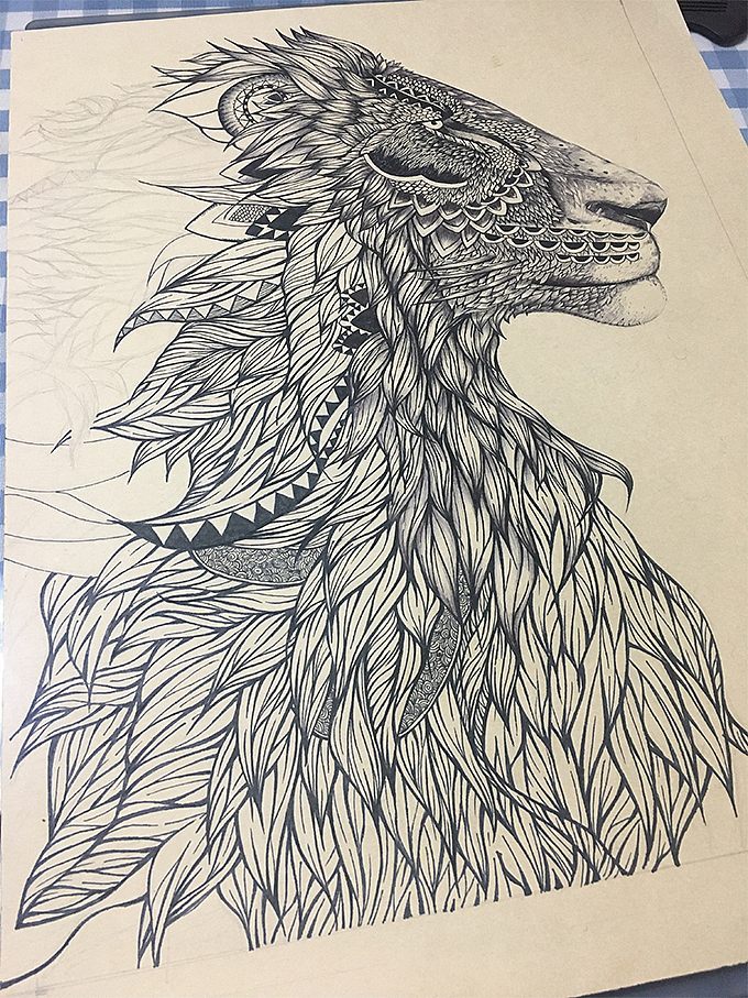 【狮】线条（图ZMTExODUzNTk2） - 创作习作 - 站酷设计师_lulululululu_原创素材 - 站酷ZCOOL