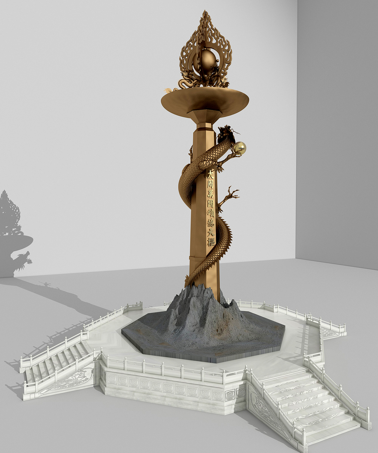 武则天天枢三维建模渲染(cinema 4d vray)