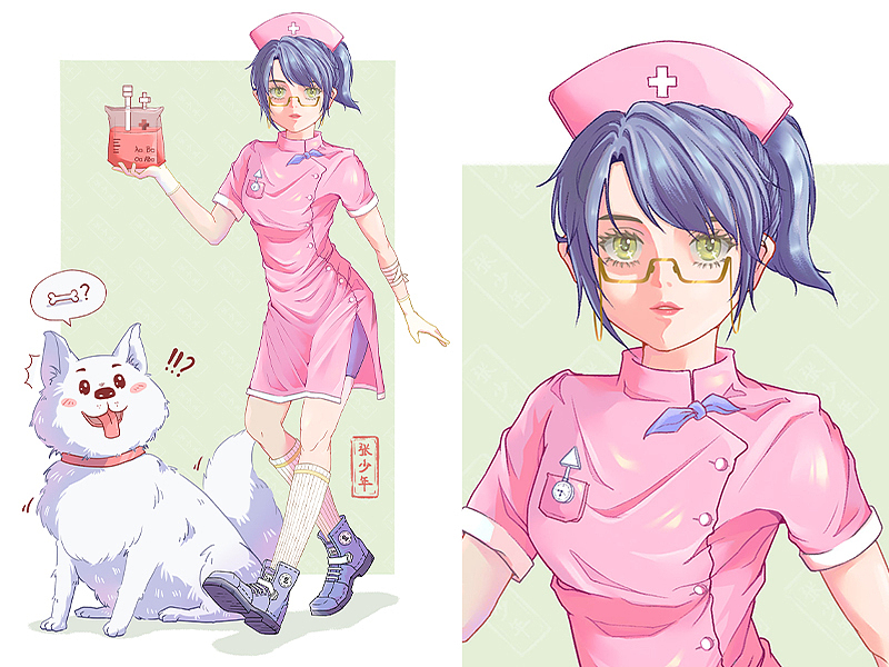 抽空 画了张 小护士立绘