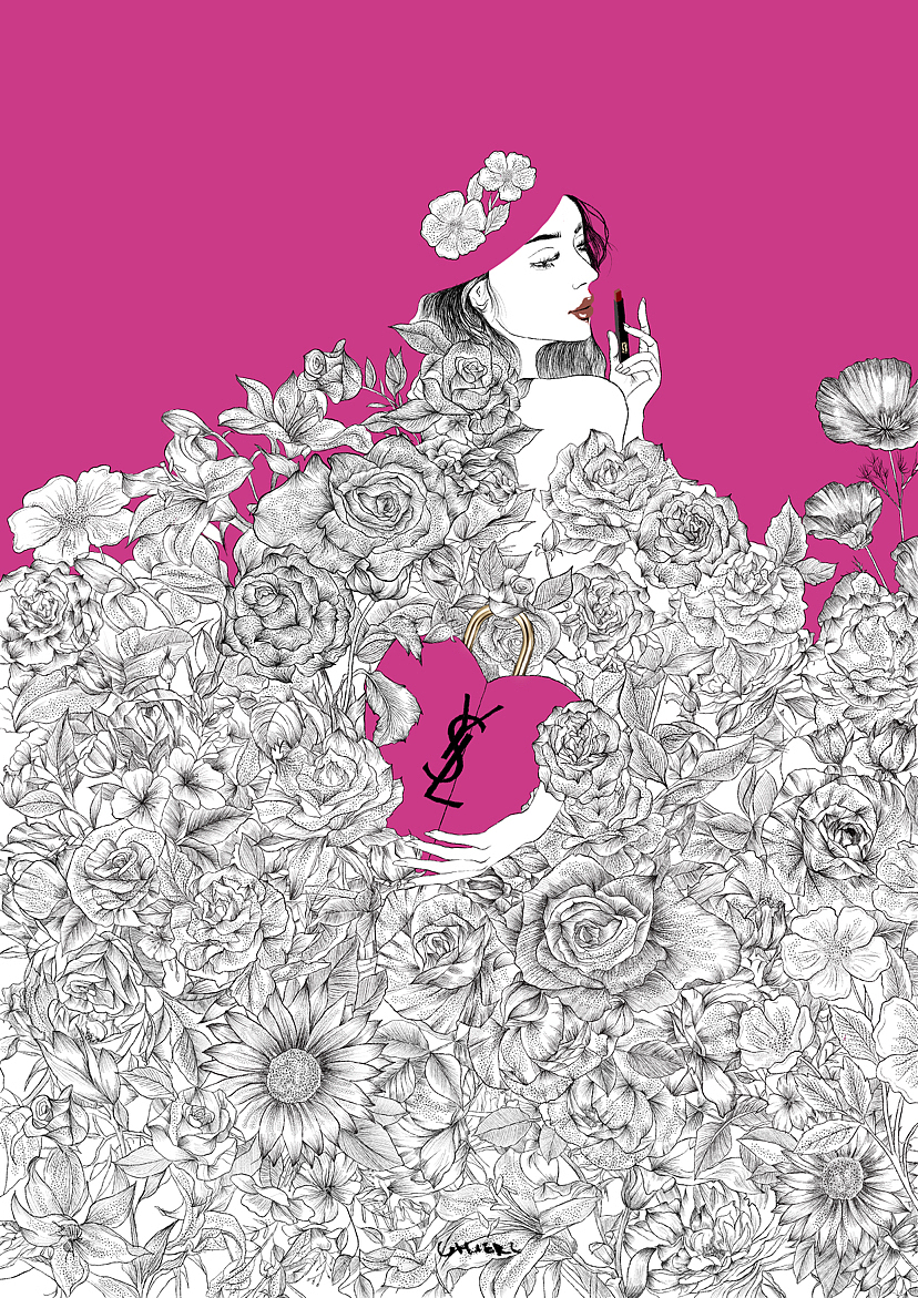 品牌插画设计&产品摄影｜ysl新品520限定礼盒（图ZMzM5MDk2MTMy） - 宣传物料 - 站酷设计师chier_fm原创素材 - 站酷ZCOOL