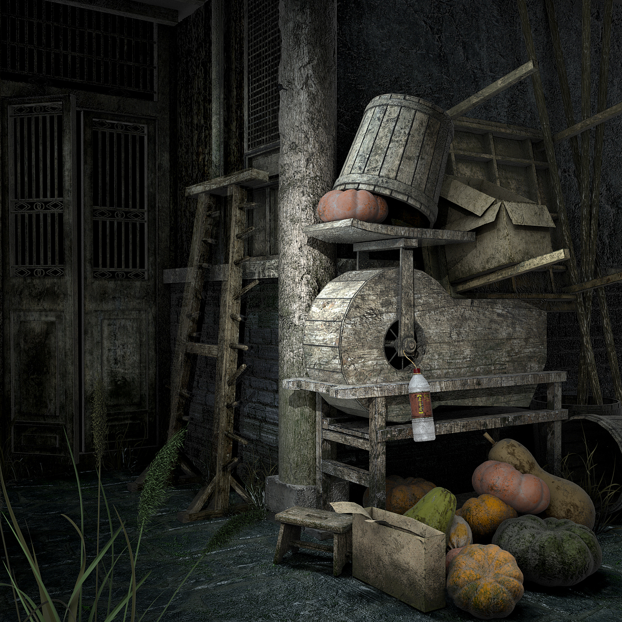 老屋一角（圖ZMTI2Mzg4MDI4） - 場(chǎng)景 - 站酷設(shè)計(jì)師UniqueF原創(chuàng)素材 - 站酷ZCOOL