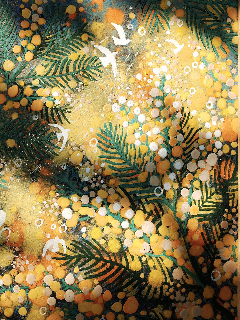 岩彩94《春山如笑》（图ZMzM4MzkxMTM2） - 绘画 - 站酷设计师IamJOJO原创素材 - 站酷ZCOOL