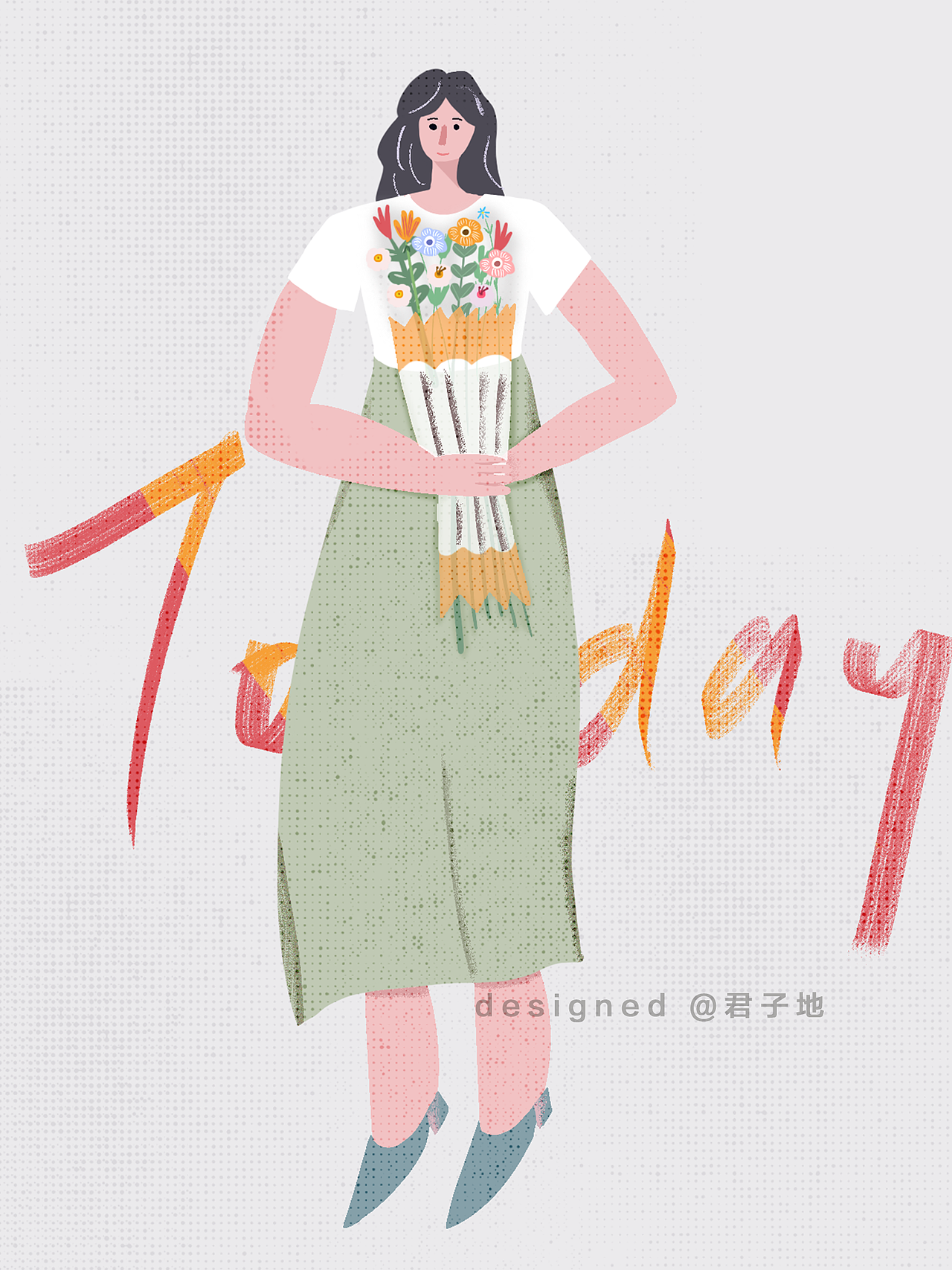 时尚街拍插画-小清新风格（图ZMTc2MTI5NDUy） - 绘本 - 站酷设计师君子地原创素材 - 站酷ZCOOL