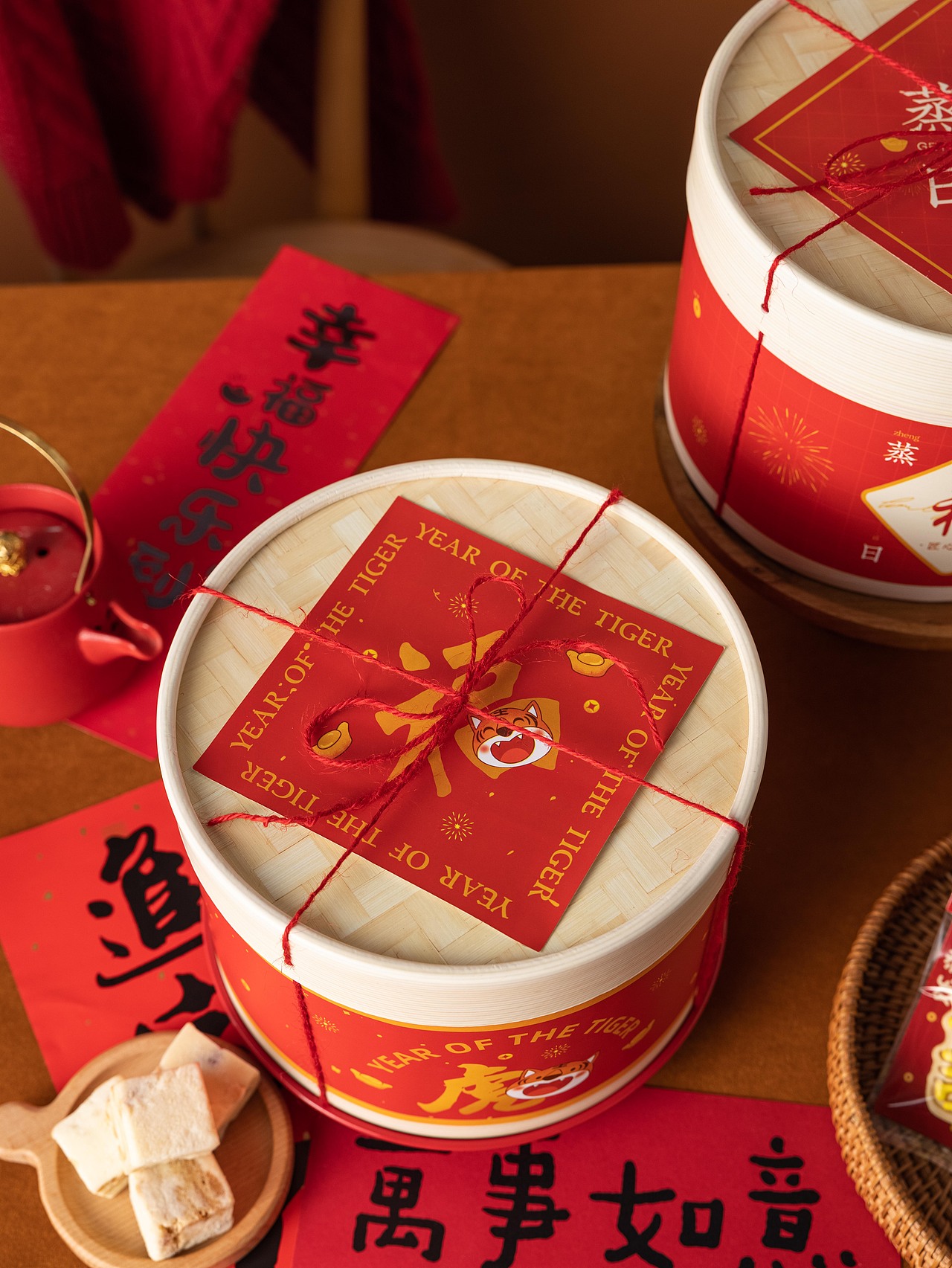 2021虎年春节蒸笼抱抱桶系列包装