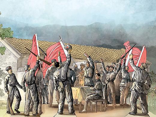 恩阳台独立活动大队旧址 层板画/油画