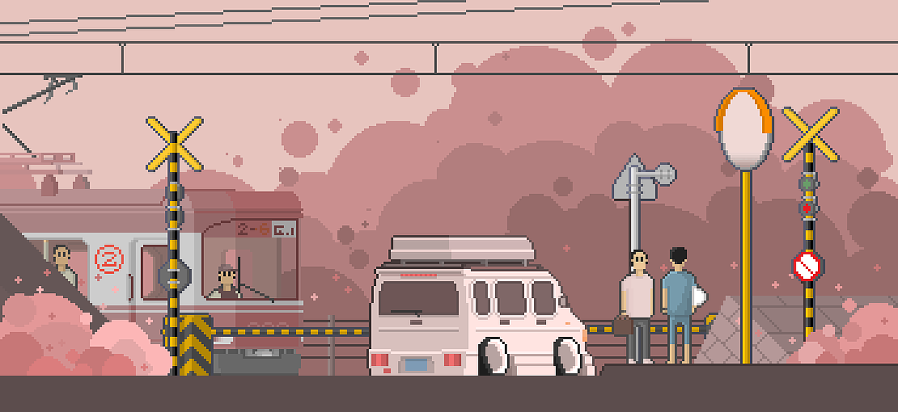 【像素画】樱区电车