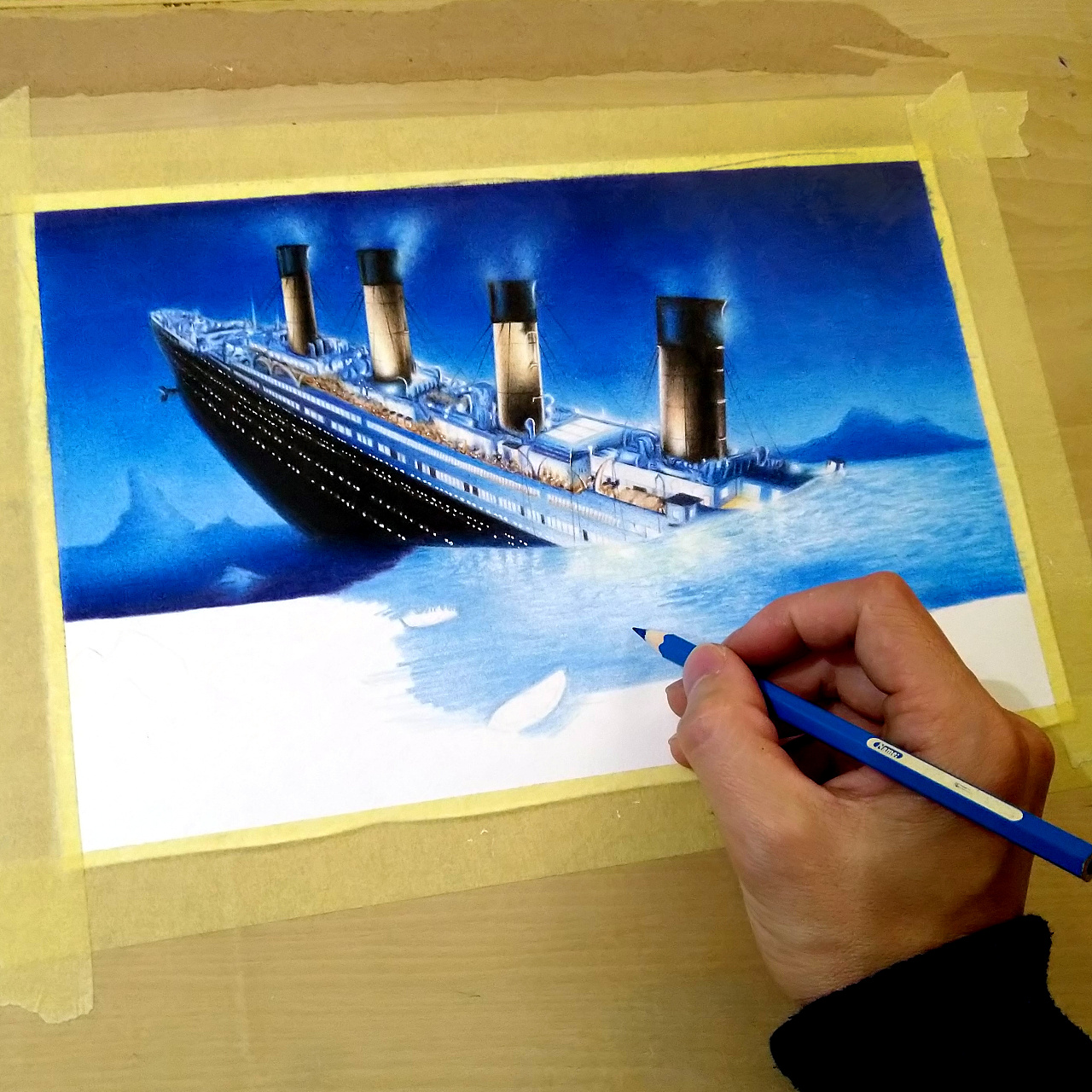 绘画泰坦尼克号图片
