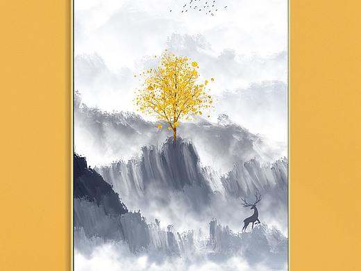 新中式水墨山水装饰画