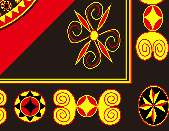 彝族挂画矢量图绘画