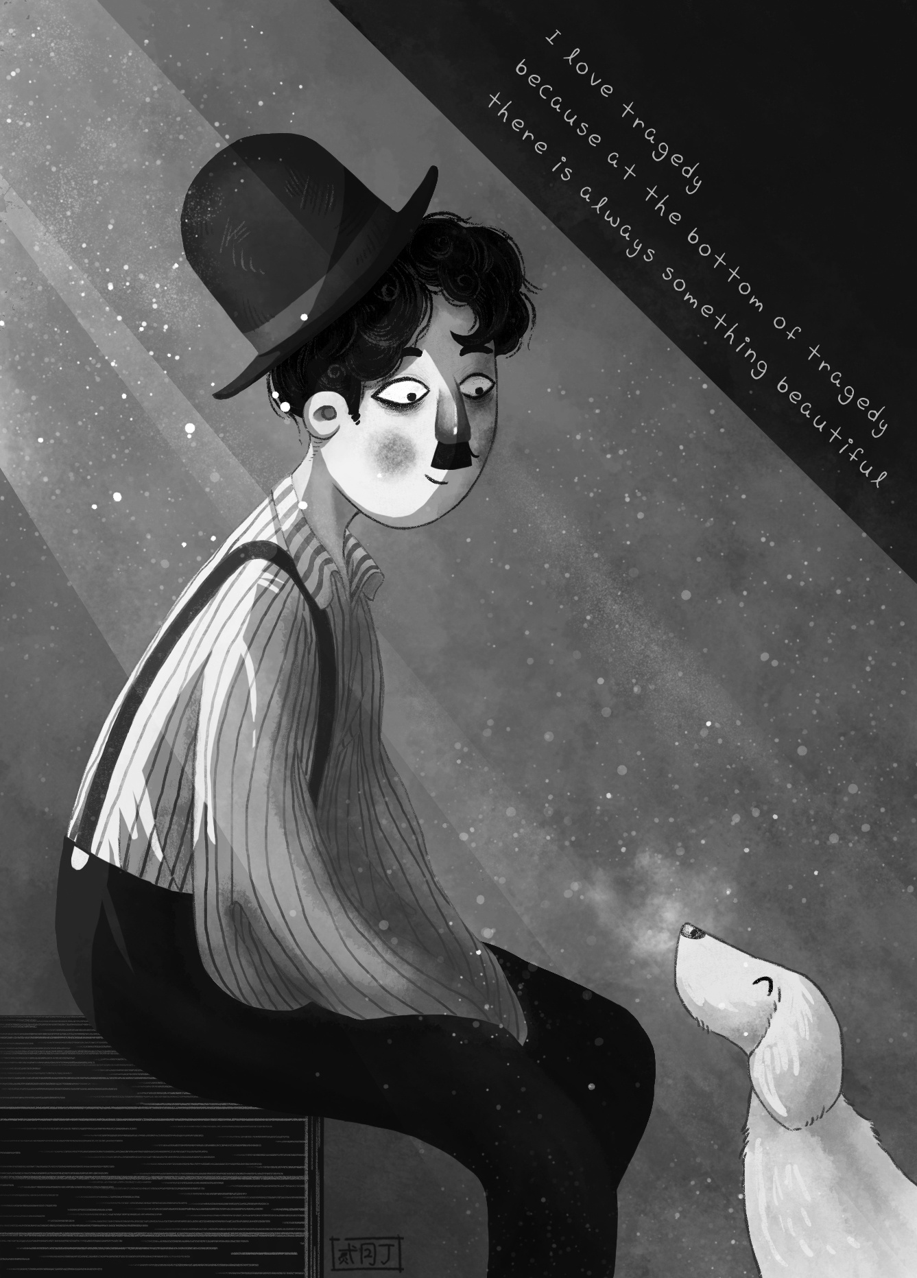 致敬# 卓别林|插画|艺术插画|贰月丁_原创作品-站酷zcool