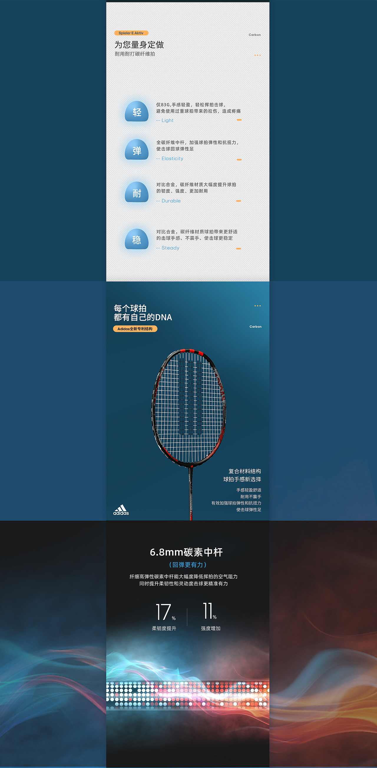 阿迪达斯羽毛球拍详情（图ZMjcwMzc0NTI4） - 电商 - 站酷设计师早川先生原创素材 - 站酷ZCOOL