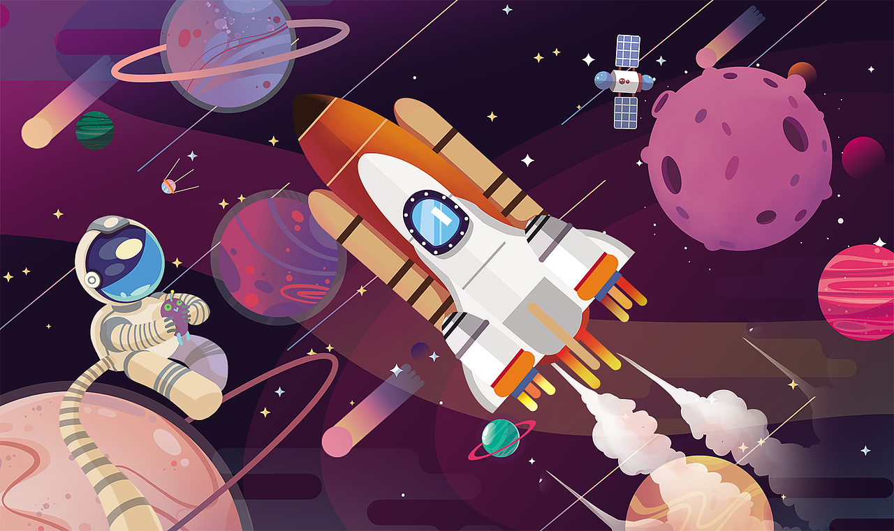 科技馆壁画|插画|商业插画|放我出去吧_原创作品-站酷zcool