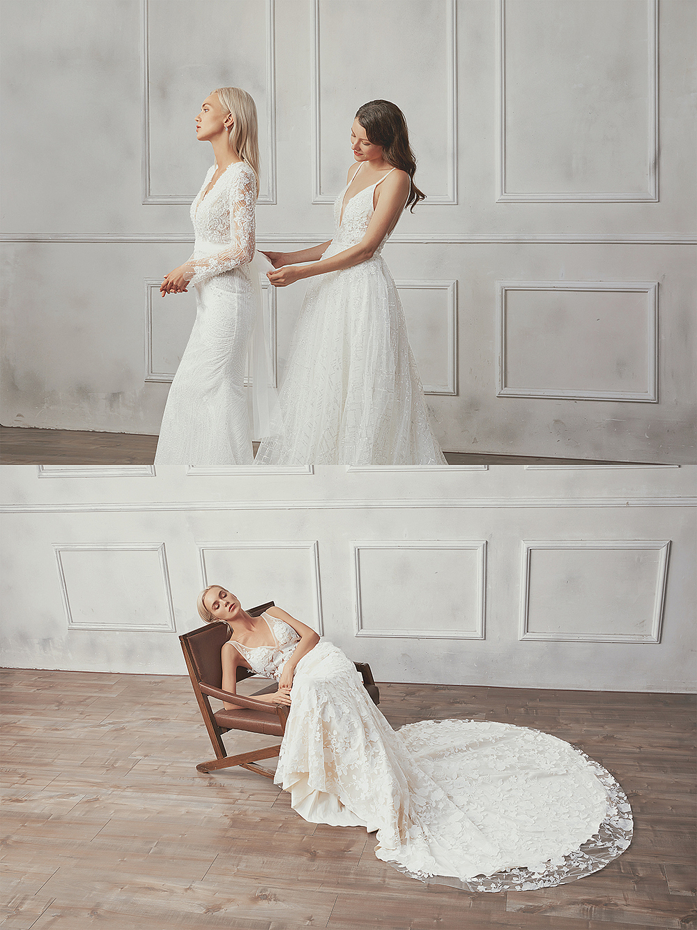 复古风婚纱礼服画册拍摄