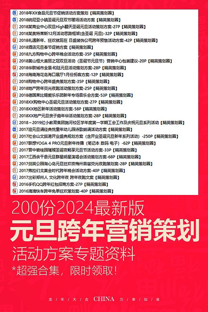 200份2024最新版元旦/跨年活动方案专题资料超强合集（图ZMzU1ODQ2ODgw） - 文案/策划 - 站酷设计师精英策划圈原创素材 - 站酷ZCOOL