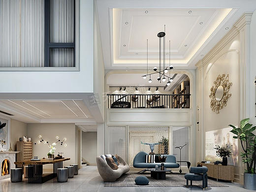 龙湖椿山二期装修,联排别墅户型改造设计,简美风格设计