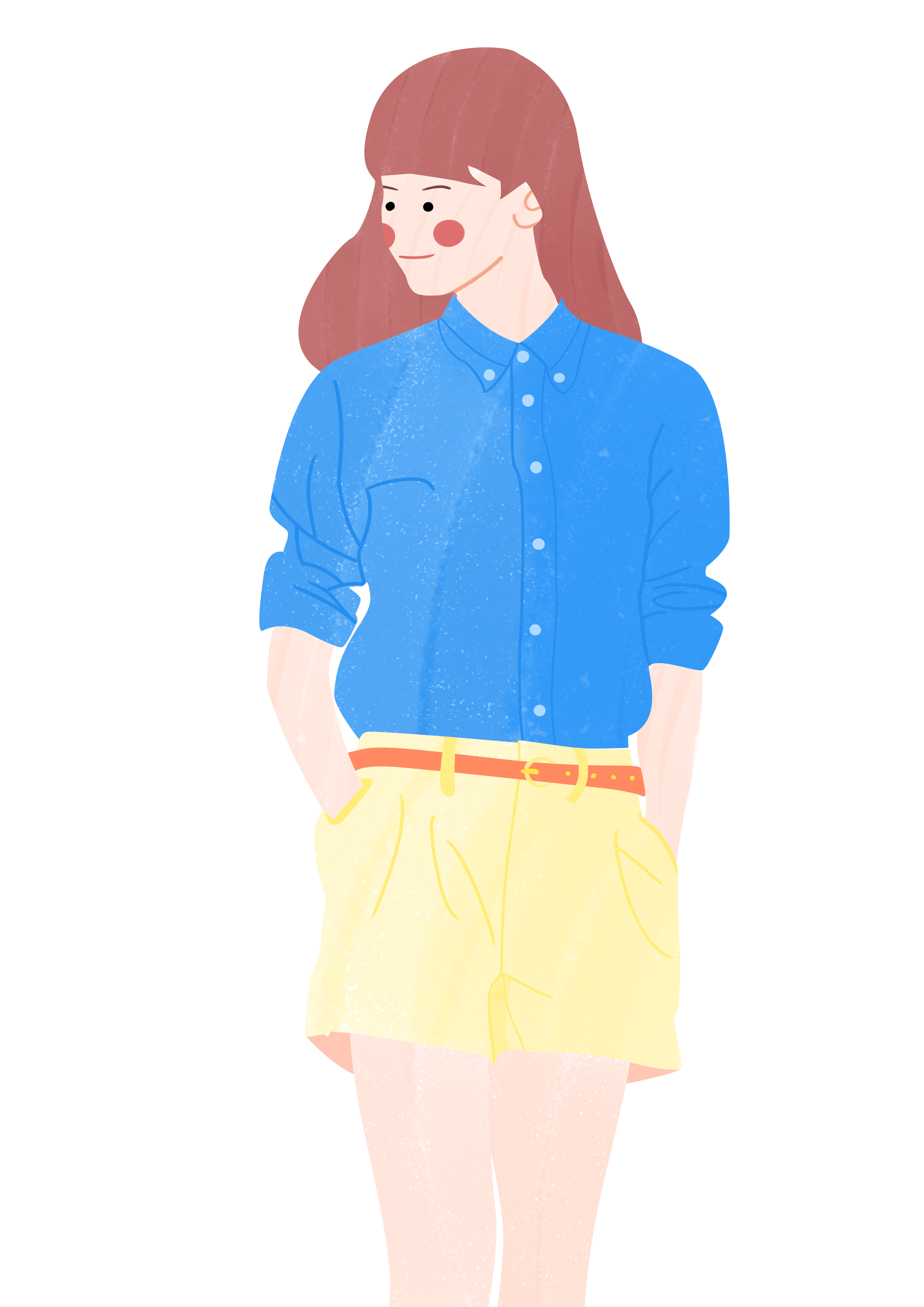 清新小美女插画