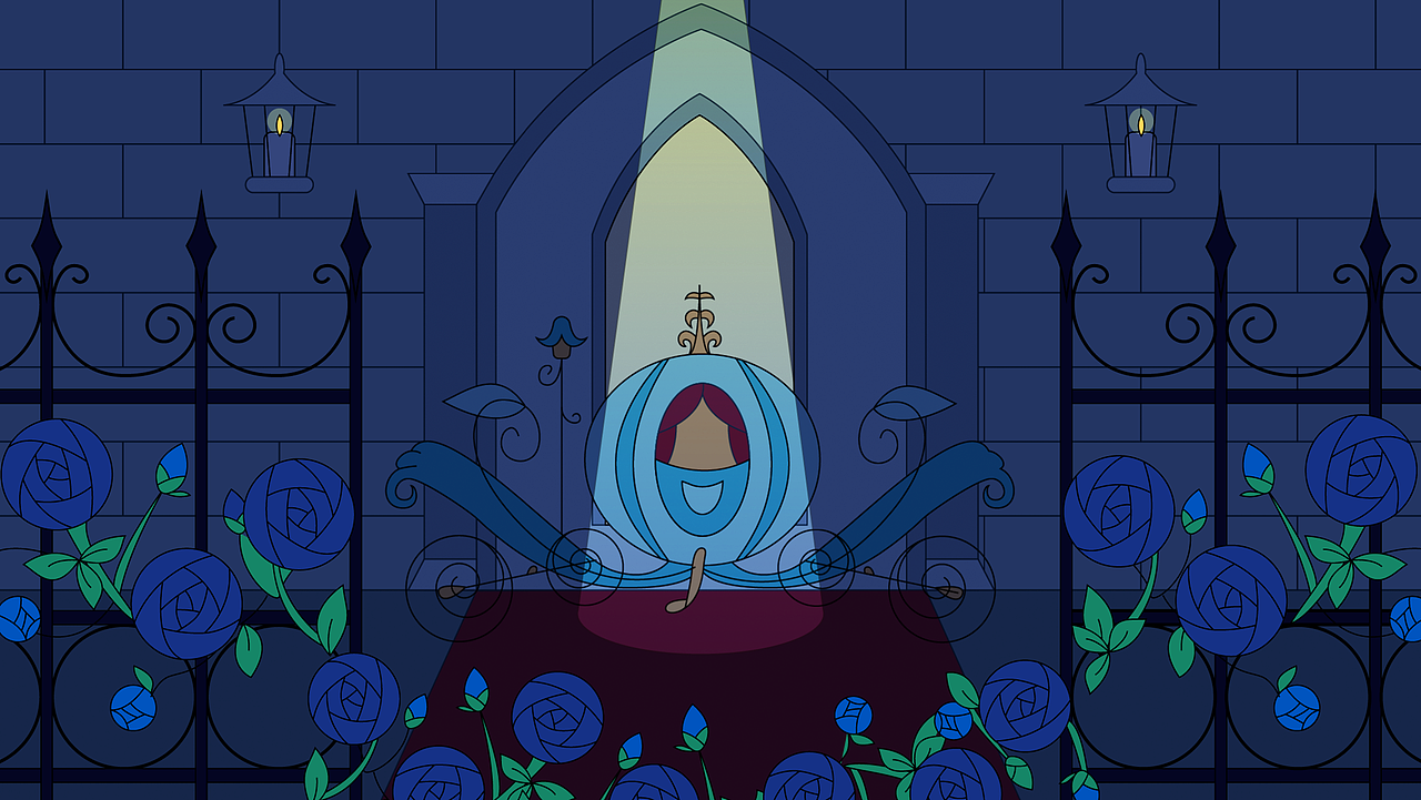 插画练习:黑童话灰姑娘