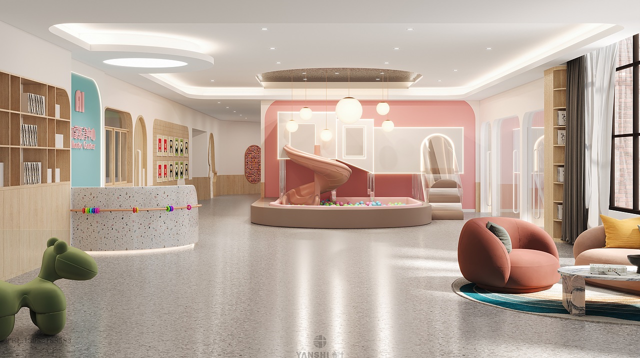 言十设计 | 艾尔蒙托育中心-你的孩子值得更好！（图ZMjU3MDU4NDI4） - 商业空间设计 - 站酷设计师四川言十设计原创素材 - 站酷ZCOOL