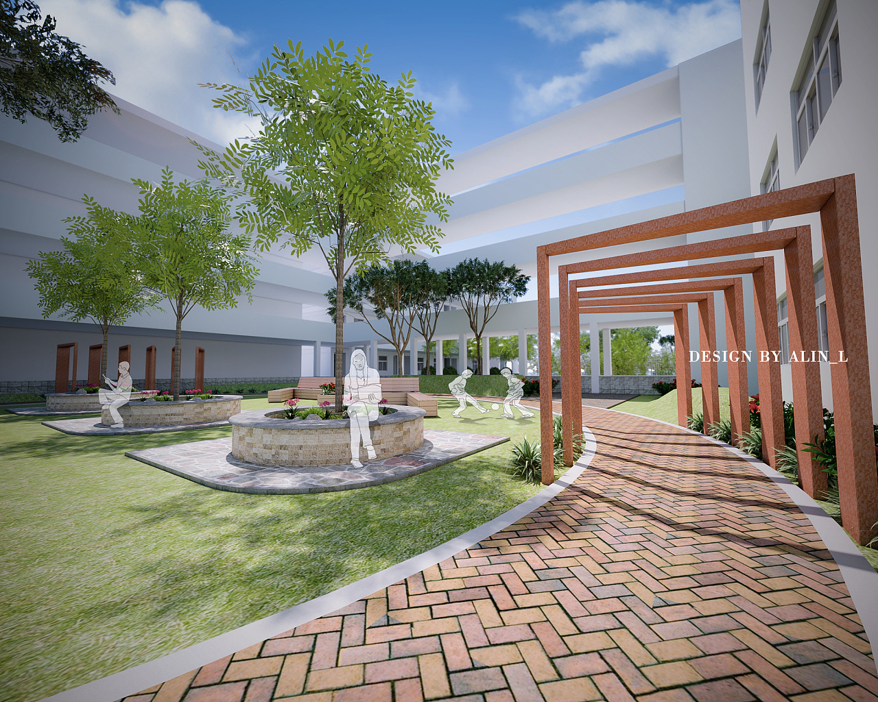 植物墙让校园充满绿景，建设生态学院！_中国建筑绿化网