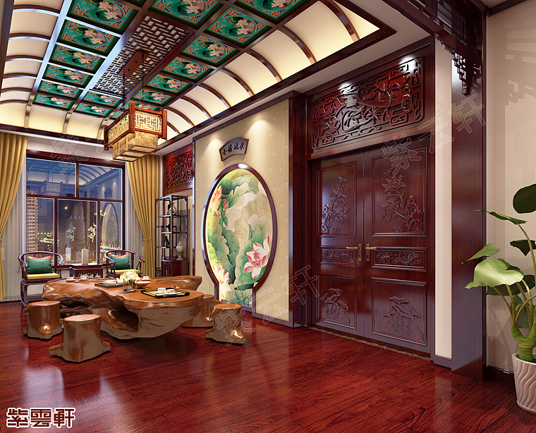茶室中式装修紫云轩