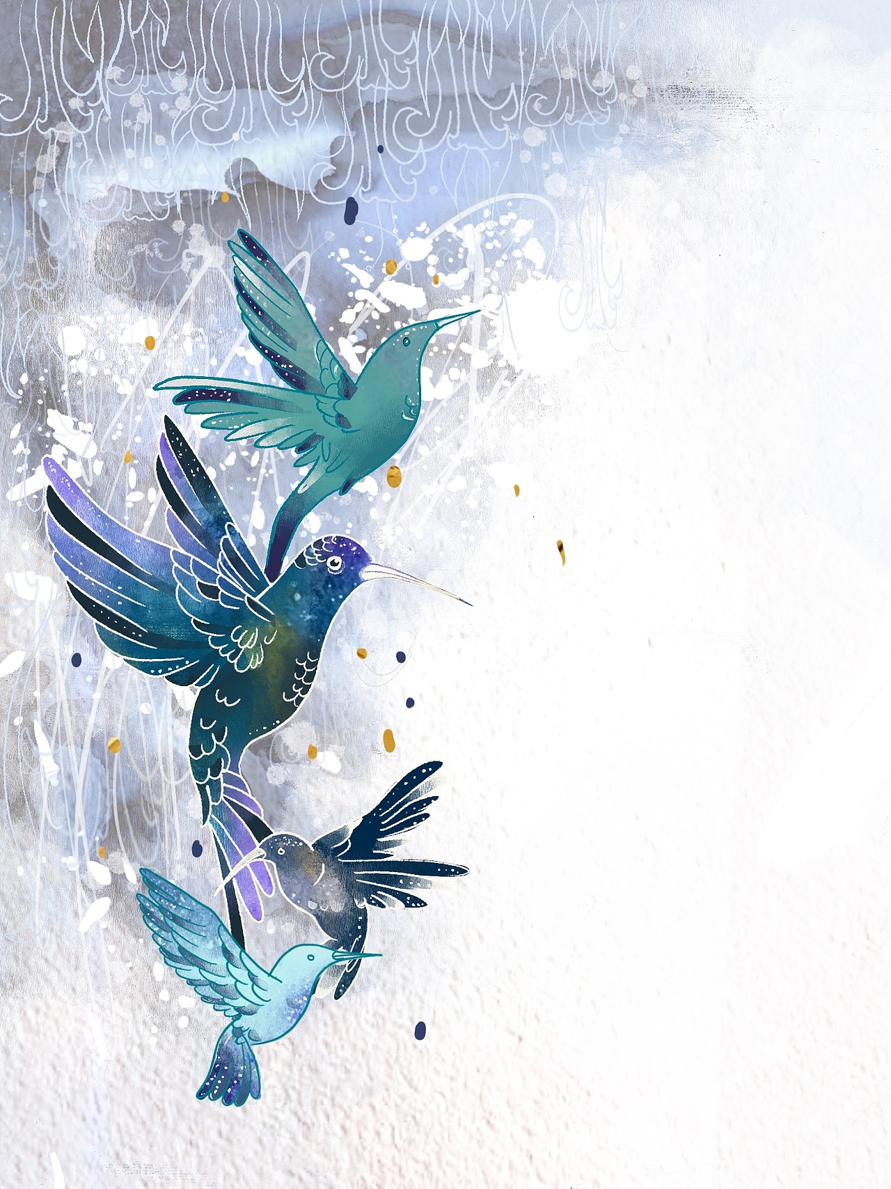 水墨蜂鸟|插画|商业插画|z56356774_原创作品-站酷zcool