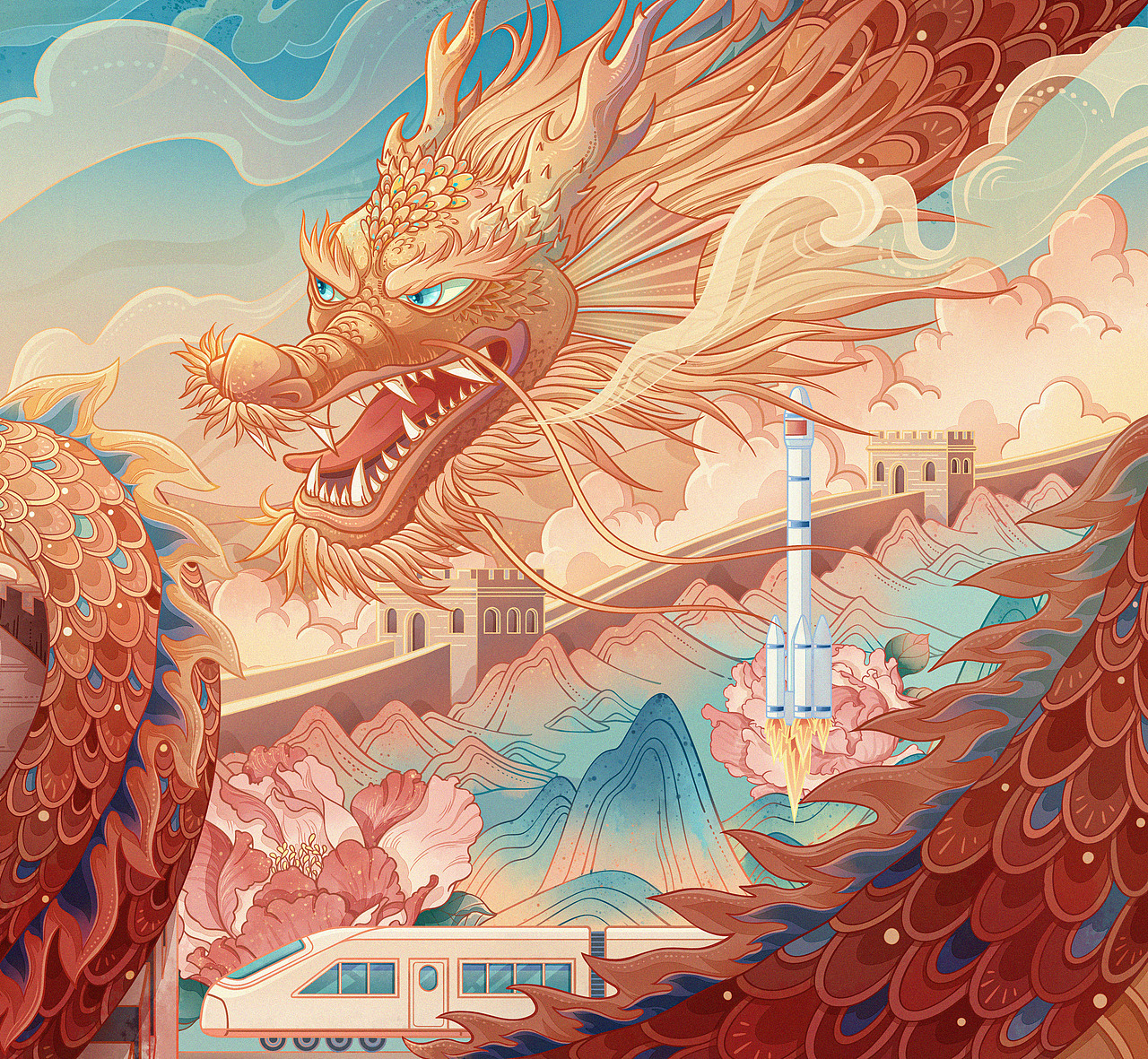 长城-生命力量x古老国度（图ZMjc2NTM2Njky） - 图案 - 站酷设计师kiki李可乐原创素材 - 站酷ZCOOL