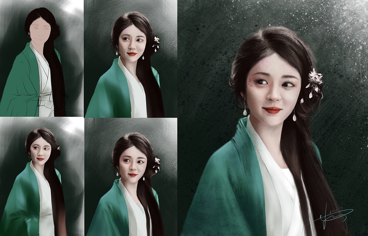 板绘练习丨人像（图ZMzczNzU4Njg0） - 艺术插画 - 站酷设计师___南风原创素材 - 站酷ZCOOL