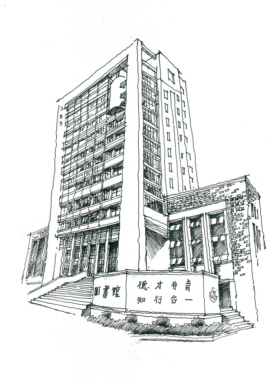 一套学校主题的建筑作品|钢笔画|纯艺术|llxj吴小佳 - 原创设计作品