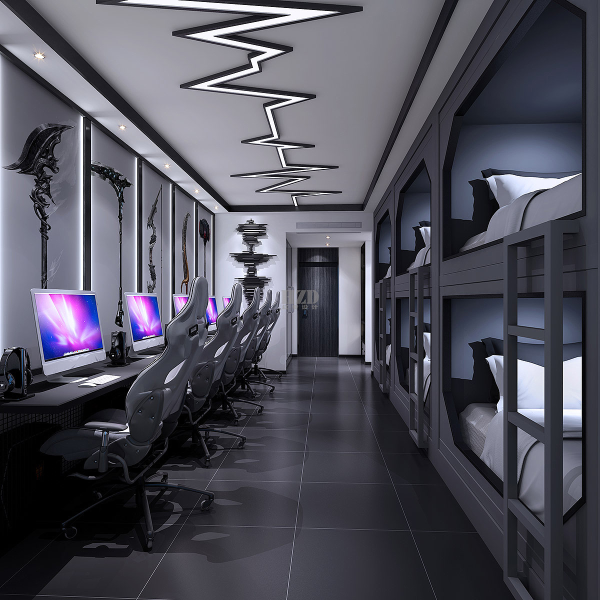 成都亨创电竞酒店-济南电竞酒店设计公司|红专设计（图ZMzEyMDc2ODUy） - 酒店餐饮设计 - 站酷设计师红专设计更懂酒店原创素材 - 站酷ZCOOL