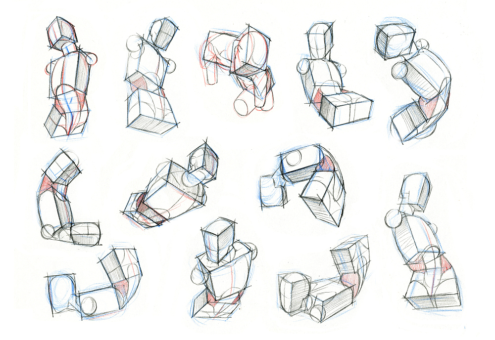 春哥课堂人体动态到底怎么画透视体块