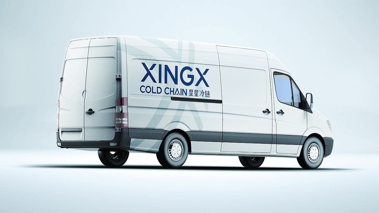 蓝色冷链快递品牌设计