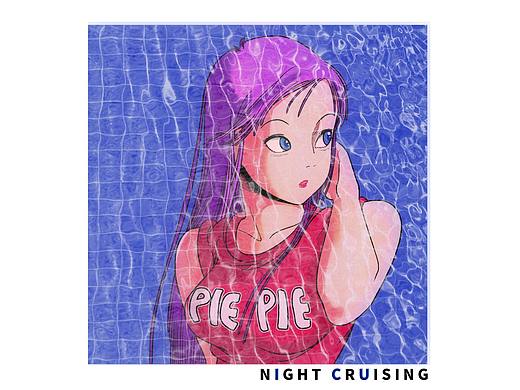 复古citypop蒸汽波专辑封面设计龙珠美人鱼
