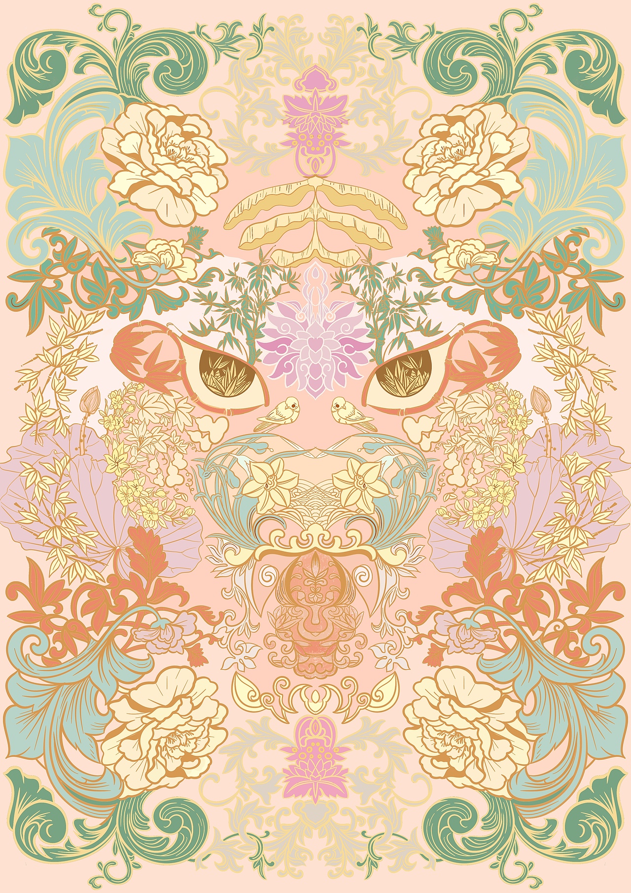 传统纹样在设计 虎年插画（图ZMzA5NzkzODE2） - 图案 - 站酷设计师晒太阳的老爷爷原创素材 - 站酷ZCOOL