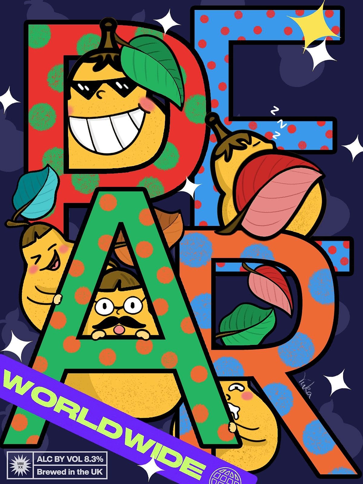 水果主题海报创作——PEAR（图ZMzE3MTkxMDA4） - 商业插画 - 站酷设计师YukaHh原创素材 - 站酷ZCOOL