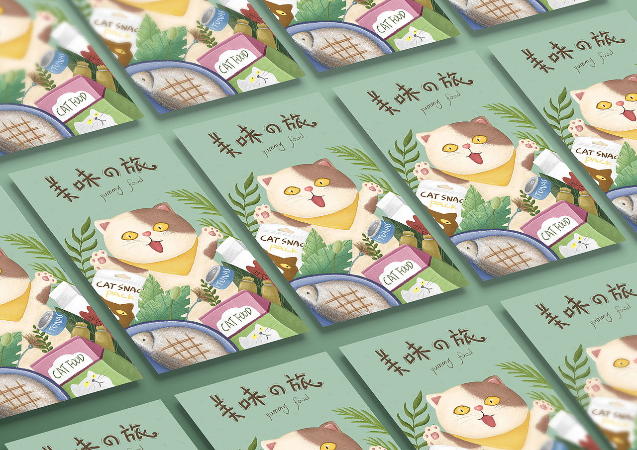 【插画】猫咪的美食之旅