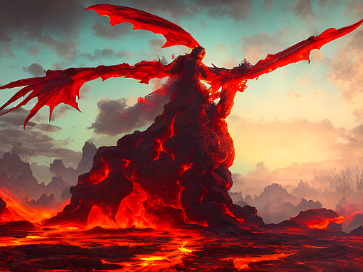 #站酷梦笔#荒废的土地上留着酷热的岩浆