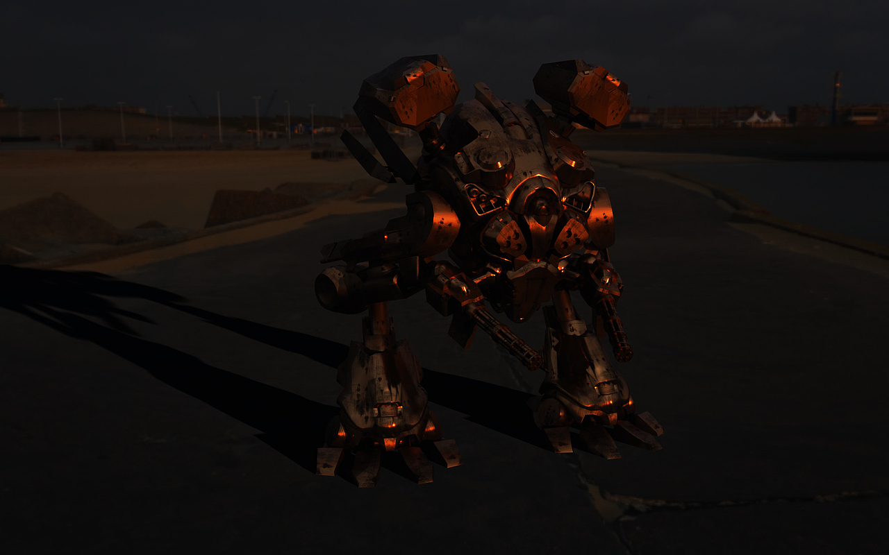【C4D OC渲染器】机甲战士机器人污渍金属CG三维场景（图ZMjAyOTE0NDQ0） - 机械/交通 - 站酷设计师sunskyr原创素材 - 站酷ZCOOL