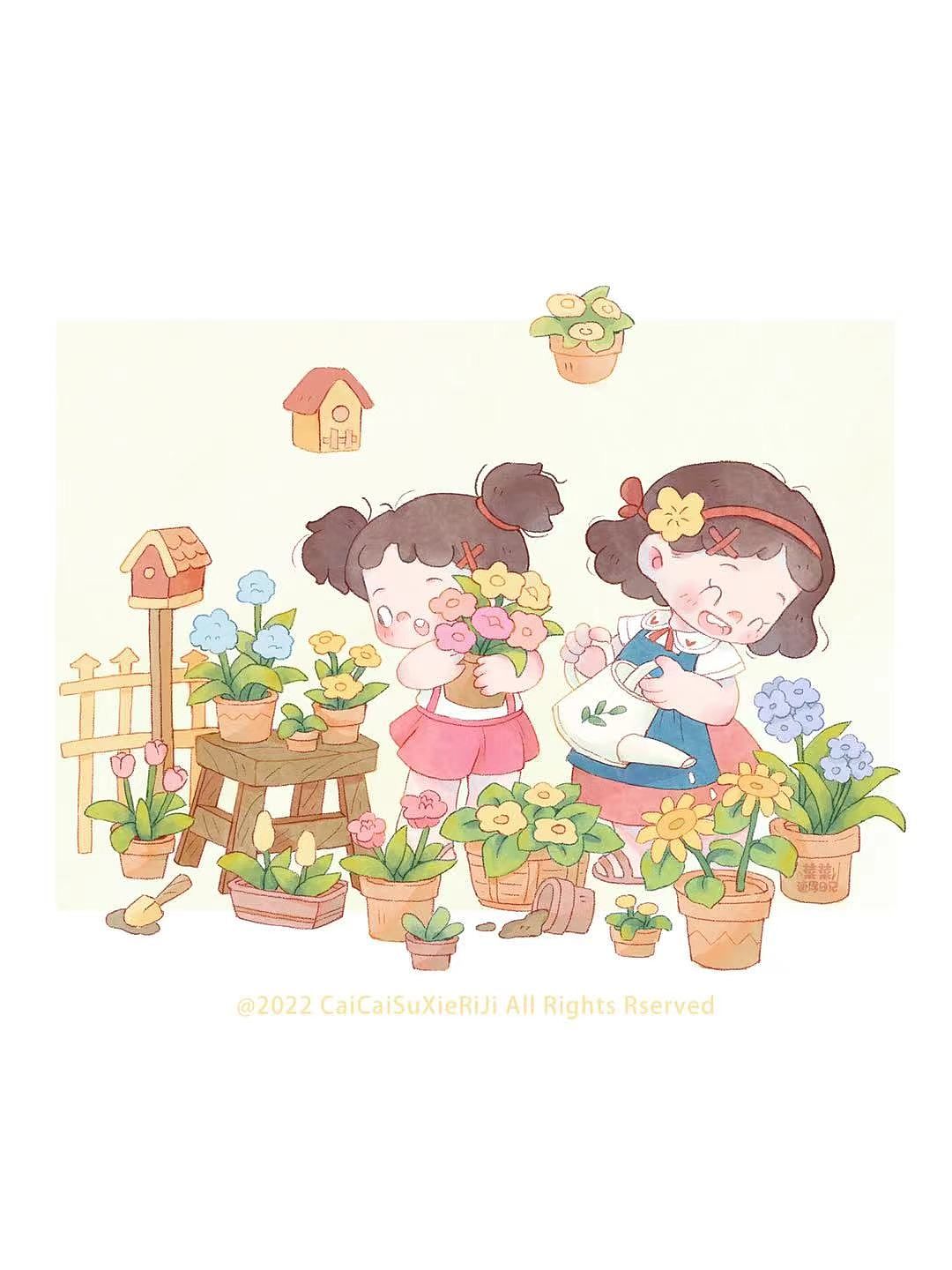 iPad植物小场景合集～（图ZMzMxMTI5MDAw） - 商业插画 - 站酷设计师菜菜速写原创素材 - 站酷ZCOOL