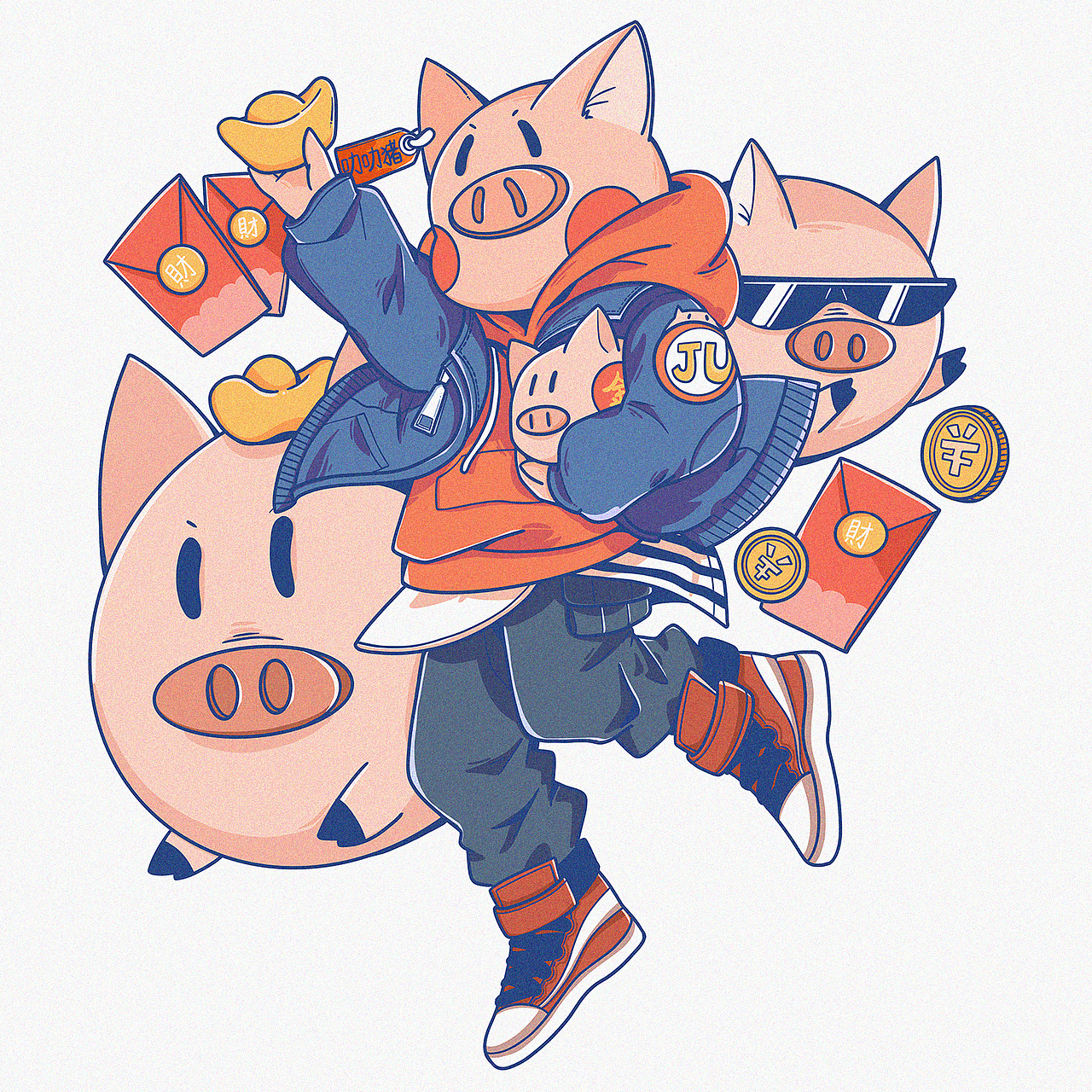 猪年| 猪笼入水,盆满钵满_葱bee-站酷zcool