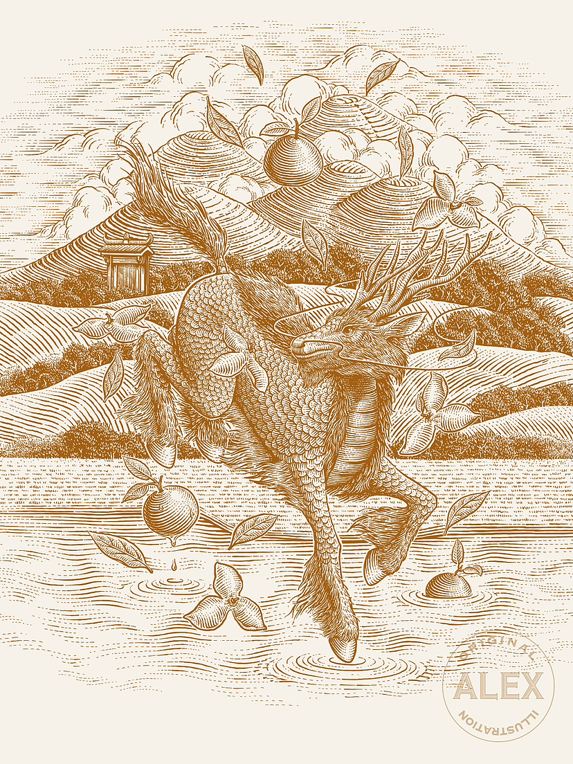 合作插画 |麒麟黑茶（图ZMzIzNTk0NTYw） - 商业插画 - 站酷设计师花椒的Alex原创素材 - 站酷ZCOOL