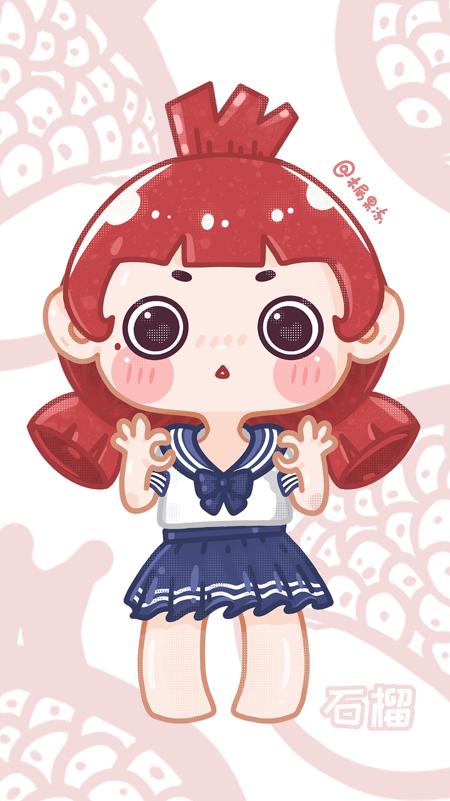 水果拟人系列——石榴妹妹|插画|创作习作|木屑果冻 - 原创作品
