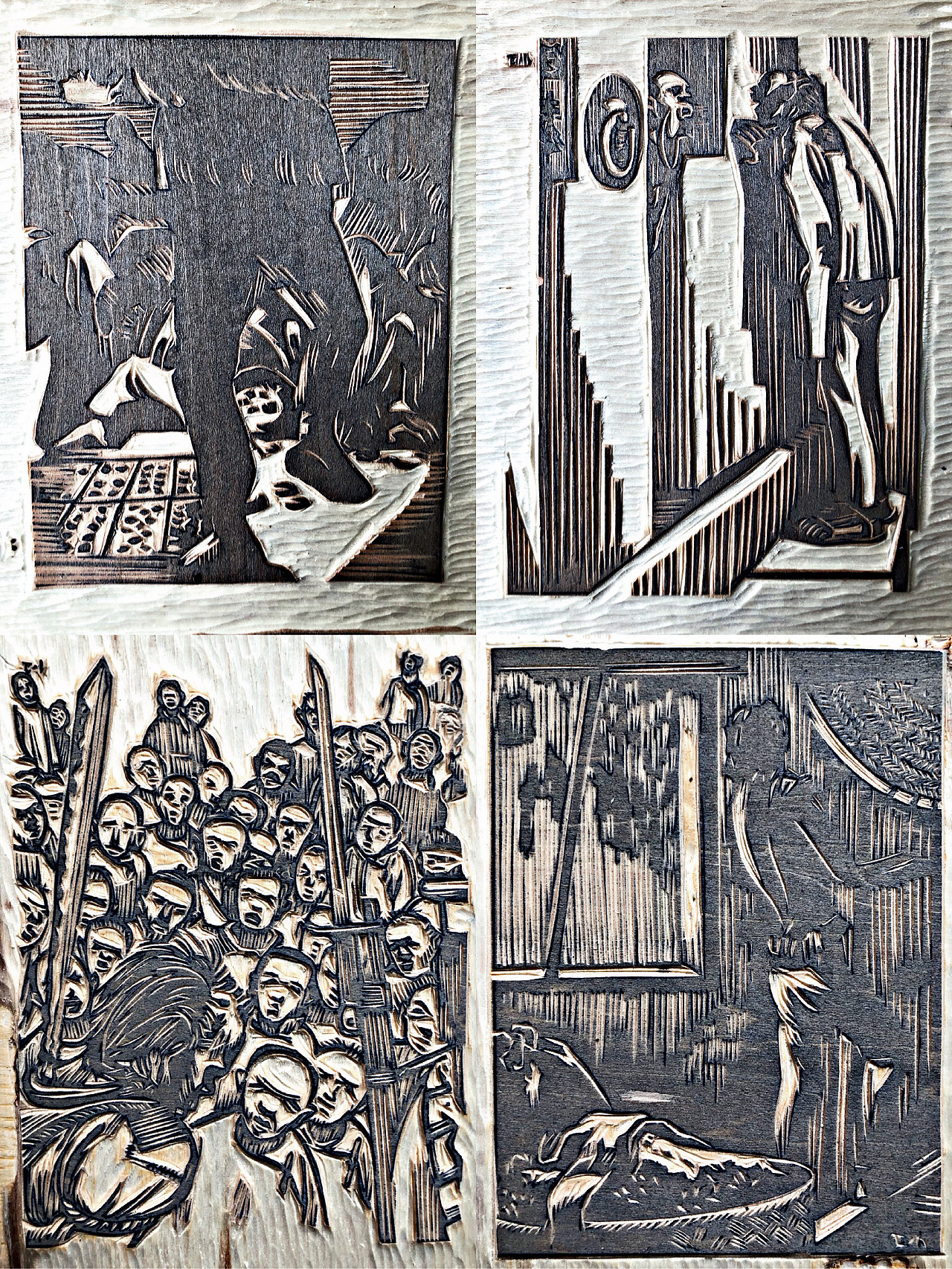 【阿Q正传插图】手工雕刻黑白木刻版画（图ZMjEwNDIzNDEy） - 绘画 - 站酷设计师南山晓原创素材 - 站酷ZCOOL