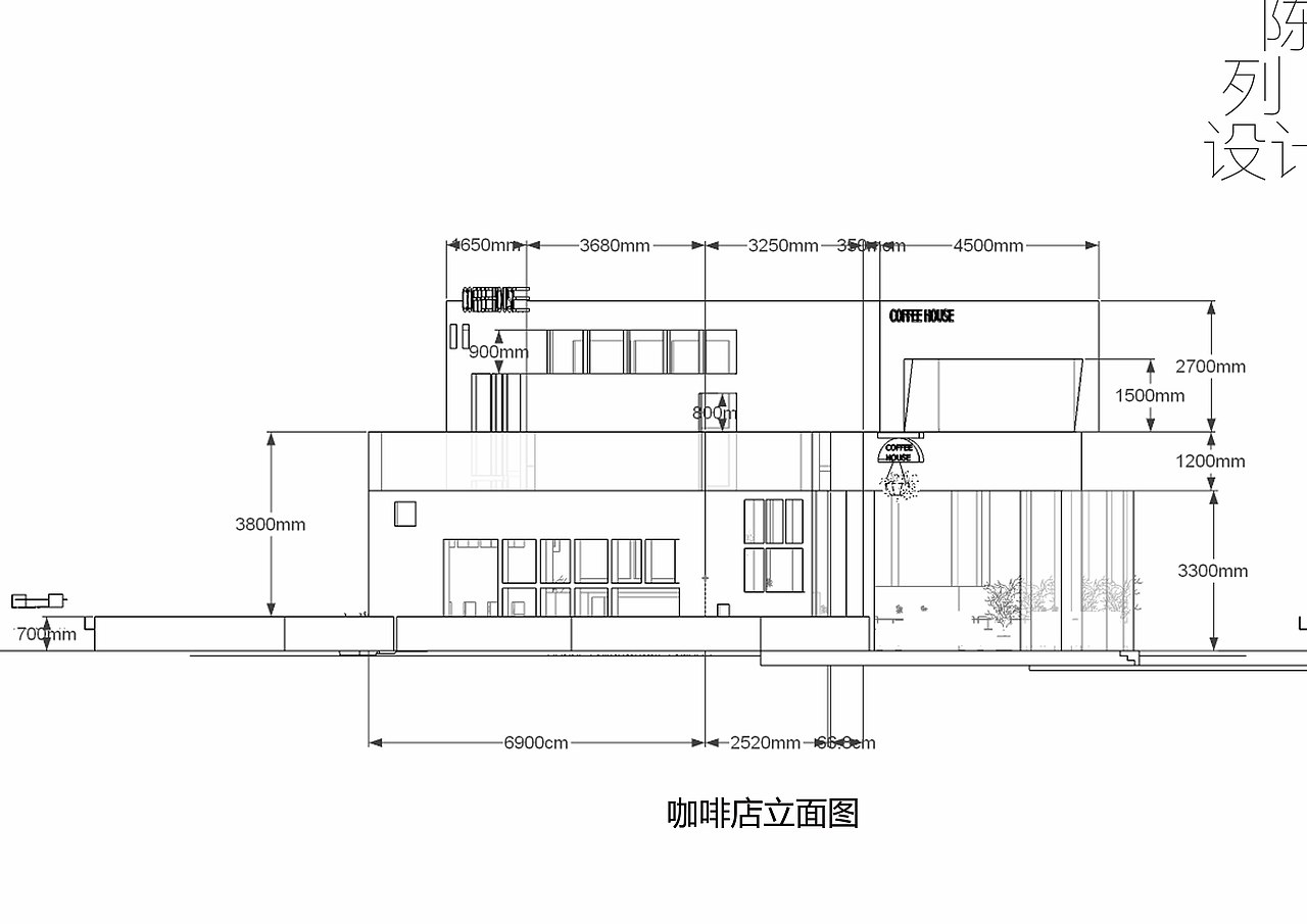 大学作业 陈列设计 咖啡店 su cad图