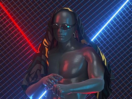 C4D游泳泳镜浴巾MAN